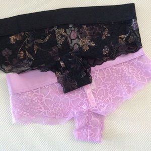 Victoria's Secret PINK Lace Cheeky MetallicPanties